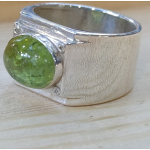 Mens-silver-tourmaline-ring